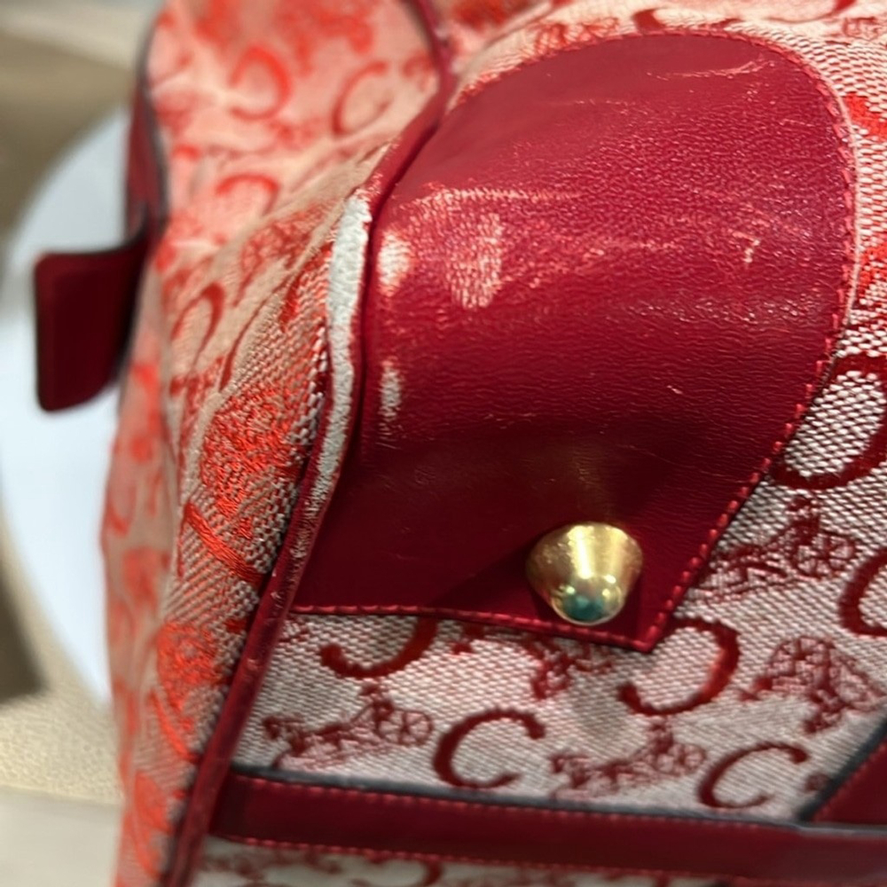 Celine Red Canvas Boston Bag - Rehab Corner Wear - Picture 13 of 16